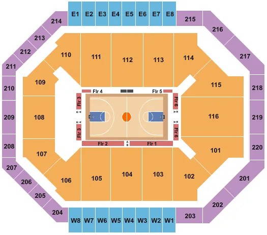 seating chart for Chartway Arena at Ted Constant Convocation Center - Basketball - Globetrotters - eventticketscenter.com