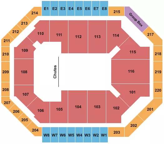 seating chart for Chartway Arena at Ted Constant Convocation Center - PBR - eventticketscenter.com