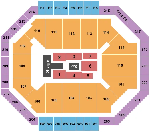 seating chart for Chartway Arena at Ted Constant Convocation Center - Wrestling - eventticketscenter.com