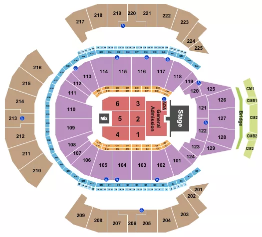 seating chart for Chase Center - Bruce Springsteen 2023 - eventticketscenter.com