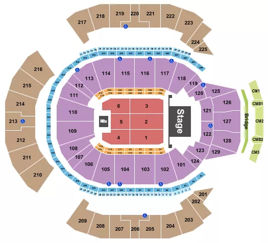 seating chart for Chase Center - Chayanne - eventticketscenter.com