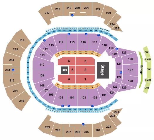 seating chart for Chase Center - Endstage 2 - eventticketscenter.com