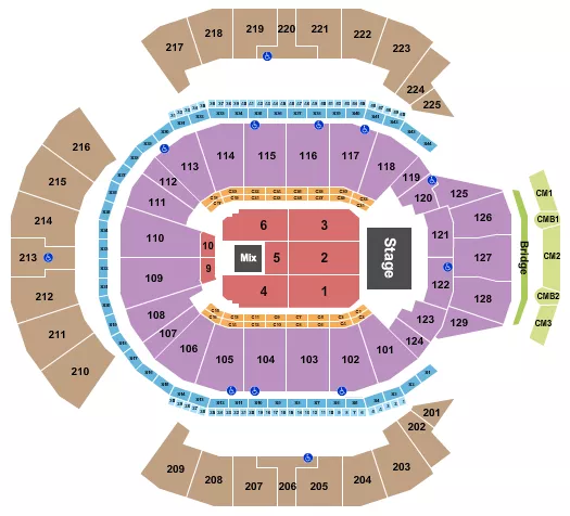 seating chart for Chase Center - Endstage 3 - eventticketscenter.com
