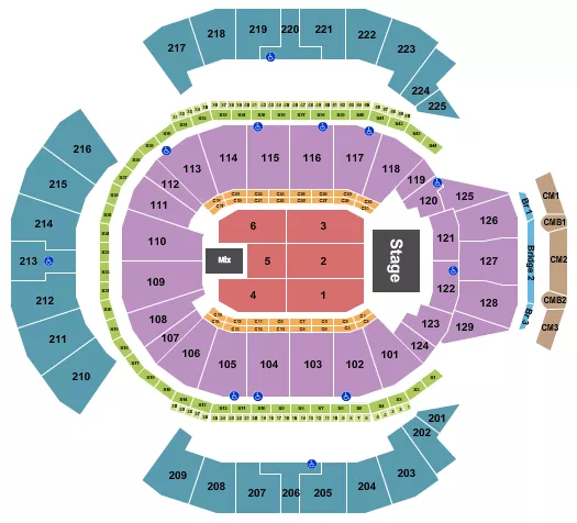 seating chart for Chase Center - Endstage 4 - eventticketscenter.com