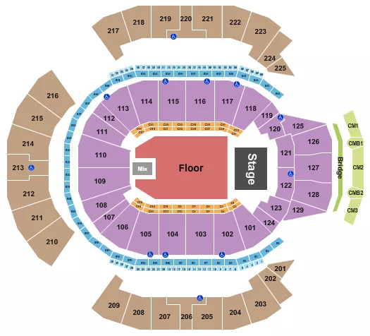 seating chart for Chase Center - Endstage GA Floor - eventticketscenter.com