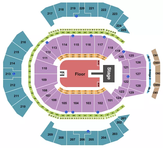 seating chart for Chase Center - Endstage GA Floor w/ Catwalk - eventticketscenter.com