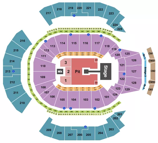 seating chart for Chase Center - Endstage Pit - eventticketscenter.com