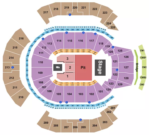 seating chart for Chase Center - Endstage Pit - eventticketscenter.com
