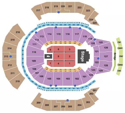 seating chart for Chase Center - Lionel Richie - eventticketscenter.com