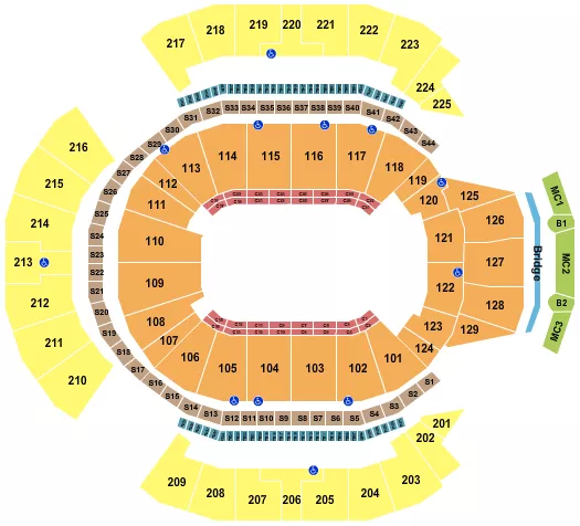 seating chart for Chase Center - Open Floor - eventticketscenter.com