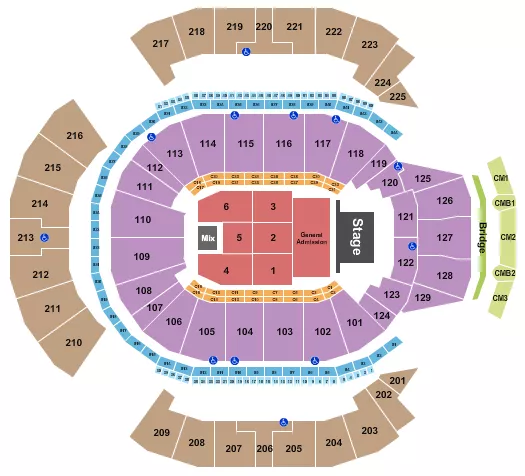 seating chart for Chase Center - Springsteen - eventticketscenter.com