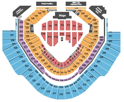 seating chart for Chase Field - Billy Joel - eventticketscenter.com