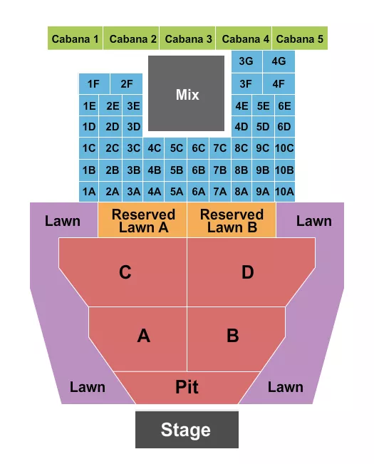 seating chart for Chateau Ste Michelle Winery - Endstage Pit with Tables - eventticketscenter.com