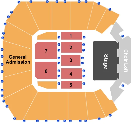 seating chart for Chautauqua Institution Amphitheater - RSV 1-5 & 7-8 + GA - eventticketscenter.com