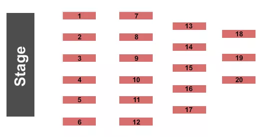seating chart for Cheers Indoor - Endstage Tables - eventticketscenter.com