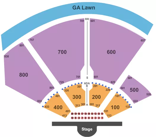 seating chart for Aretha Franklin Amphitheatre - Endstage Tables - eventticketscenter.com