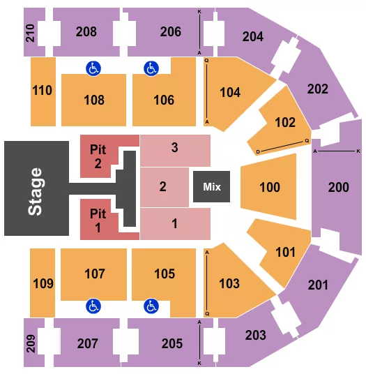 seating chart for Chesapeake Employers' Insurance Arena - Phil Wickham - eventticketscenter.com