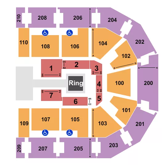 seating chart for Chesapeake Employers' Insurance Arena - Wrestling - AEW - eventticketscenter.com