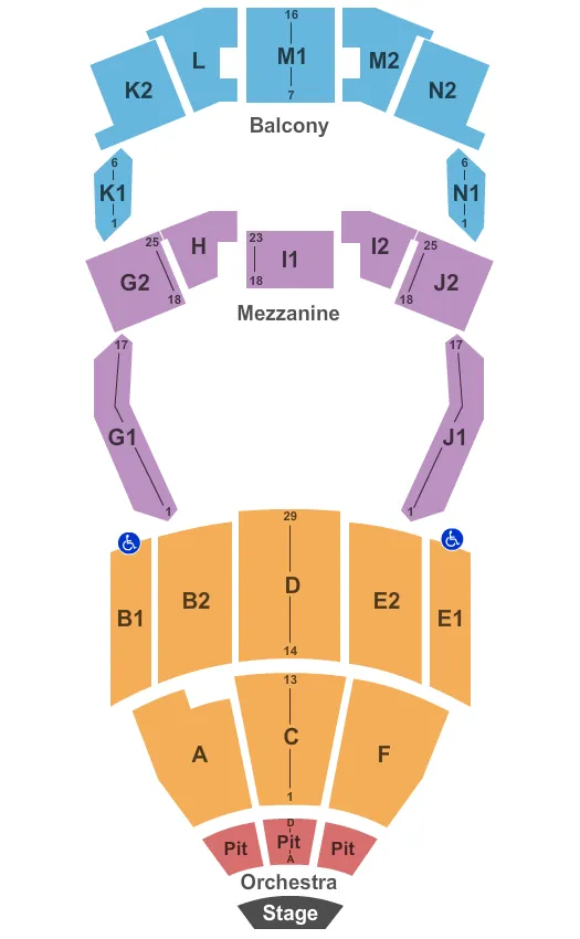 seating chart for Chester Fritz Auditorium - End Stage - eventticketscenter.com