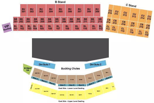 seating chart for Cheyenne Frontier Days - Rodeo 2 - eventticketscenter.com