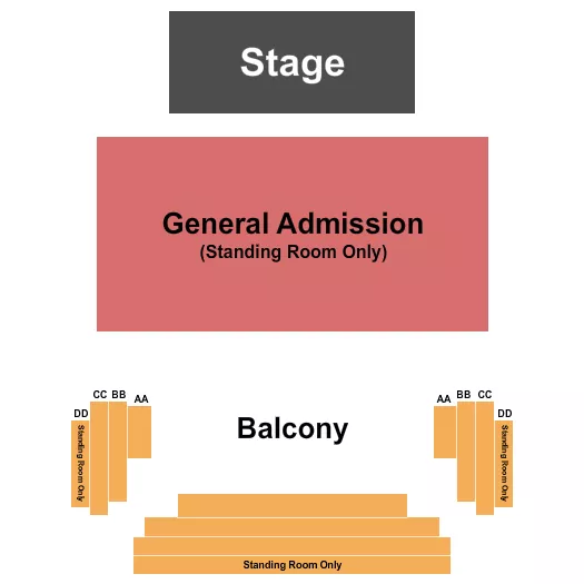 seating chart for Chief's On Broadway - Endstage GA Flr - eventticketscenter.com