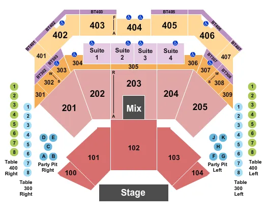 seating chart for Choctaw Casino & Resort - Durant - Endstage Reserved 3 - eventticketscenter.com