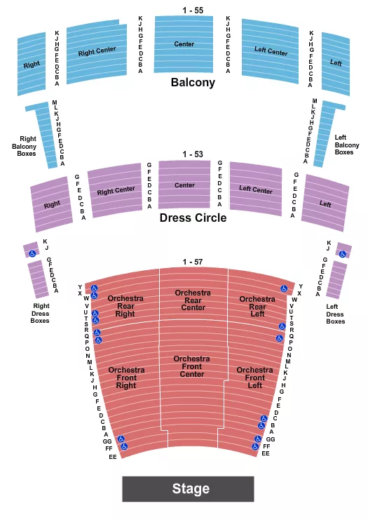 seating chart for Chrysler Hall - Endstage No Pit - Orchestra Row Shift - eventticketscenter.com