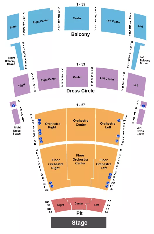 seating chart for Chrysler Hall - End Stage - eventticketscenter.com