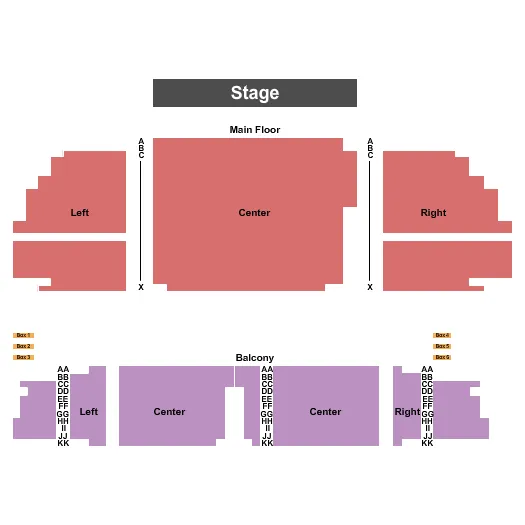 seating chart for Chrysler Theatre - End Stage - eventticketscenter.com