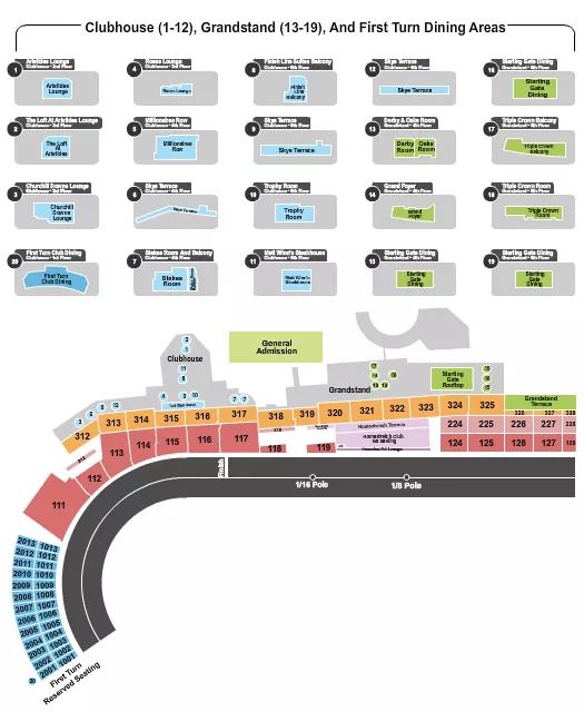 seating chart for Churchill Downs - Day At The Races - eventticketscenter.com