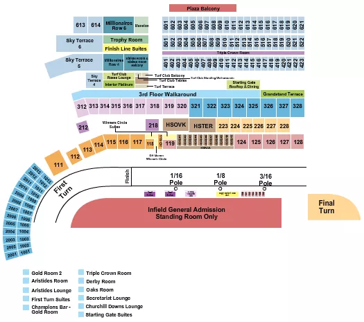 seating chart for Churchill Downs - Kentucky Derby 2021 - eventticketscenter.com