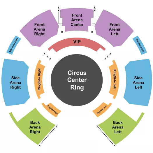 seating chart for Circus Vargas - Lakewood - Circus - eventticketscenter.com