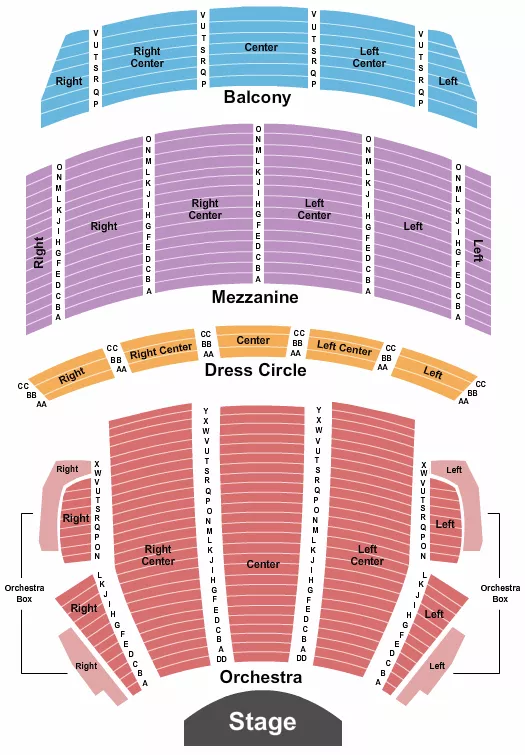 seating chart for Citizens Bank Opera House - End Stage 3 - eventticketscenter.com