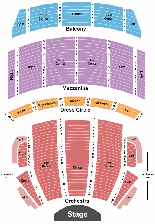 seating chart for Citizens Bank Opera House - End Stage 3 - eventticketscenter.com