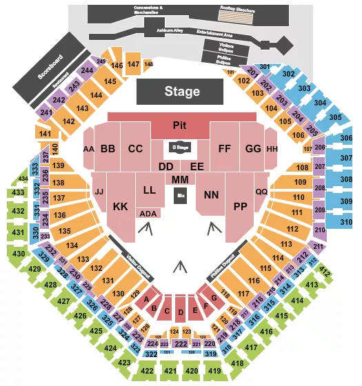 seating chart for Citizens Bank Park - My Chemical Romance - eventticketscenter.com