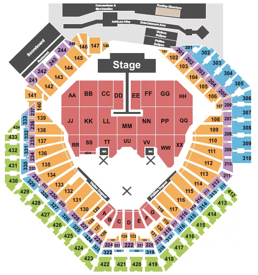 seating chart for Citizens Bank Park - Post Malone - eventticketscenter.com