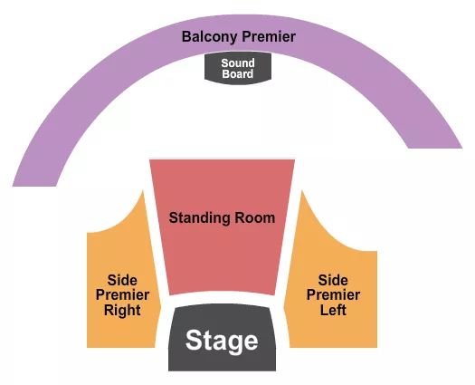 Balcony/Side/SRO Seating Chart at City Winery. The chart shows the main floor/stage with seating options surrounding it, which are color coded