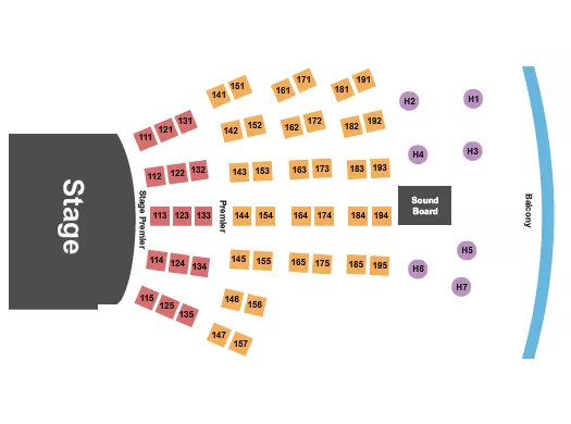 seating chart for City Winery - Pittsburgh - End Stage - eventticketscenter.com