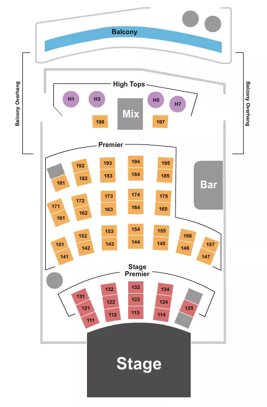 seating chart for City Winery - Pittsburgh - End Stage - eventticketscenter.com