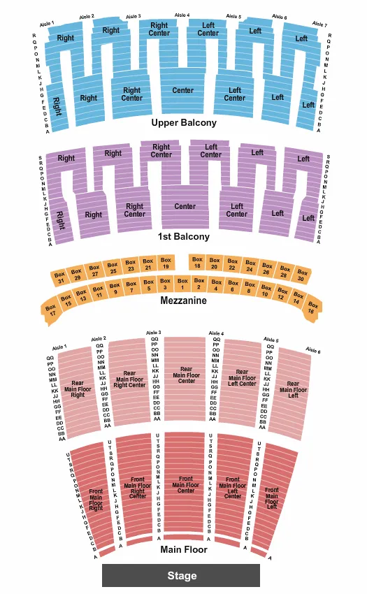 seating chart for Lyric Opera House - IL - Endstage 2 - eventticketscenter.com