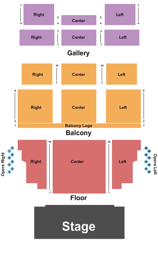 seating chart for The Civic Theatre - End Stage - eventticketscenter.com