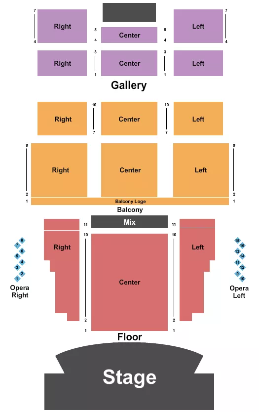 seating chart for The Civic Theatre - Endstage 2 - eventticketscenter.com