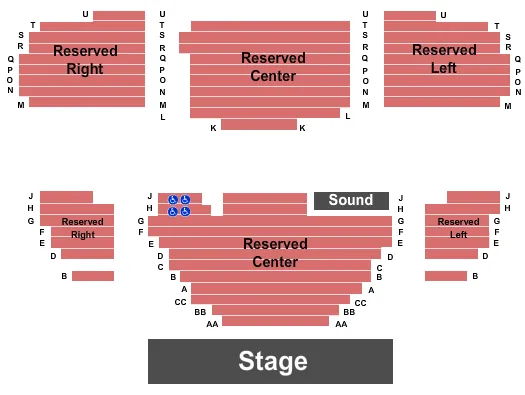 seating chart for Clark Center For The Performing Arts - Endstage - eventticketscenter.com