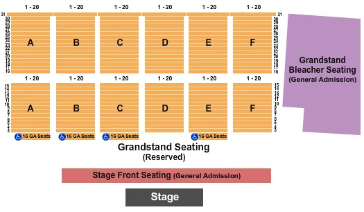 seating chart for Clay County Fair - End Stage - Stage Front Seating - eventticketscenter.com