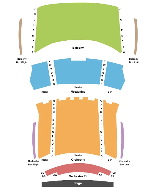 seating chart for Ronald and Lynda Nutt Theatre at Clayton Center For The Arts - End Stage - eventticketscenter.com