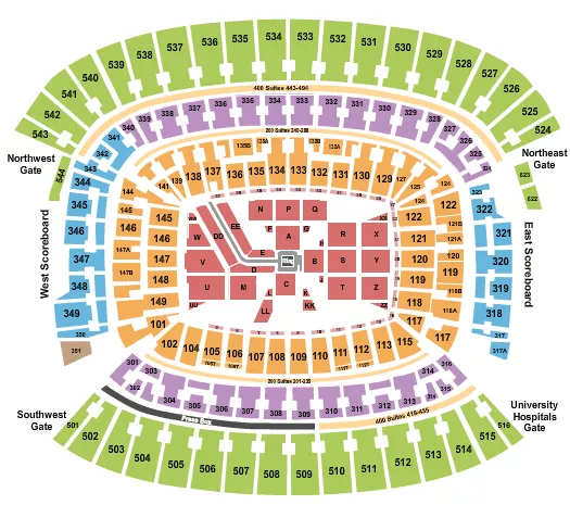 seating chart for Cleveland Browns Stadium - WWE Summerslam - eventticketscenter.com