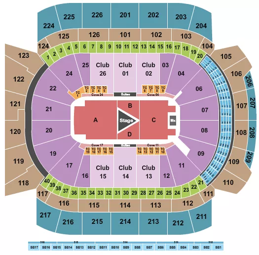 seating chart for Climate Pledge Arena - Center Stage 3 - eventticketscenter.com