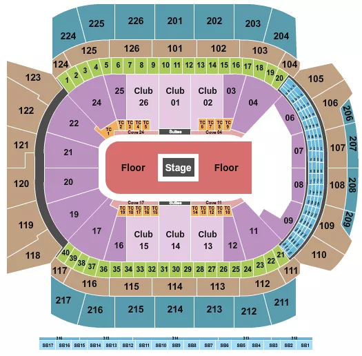 seating chart for Climate Pledge Arena - Center Stage 4 - eventticketscenter.com