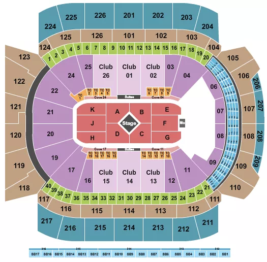 seating chart for Climate Pledge Arena - Center Stage 2 - eventticketscenter.com