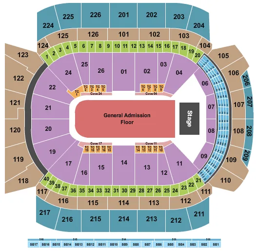 seating chart for Climate Pledge Arena - Endstage 3 - eventticketscenter.com